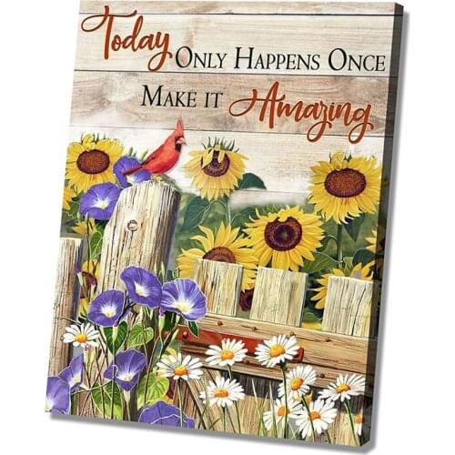 Morning Glory Flower Painting Sunflower Canvas Prints Exhibition Poster Wall Art Pictures For Living Room Home Decoration