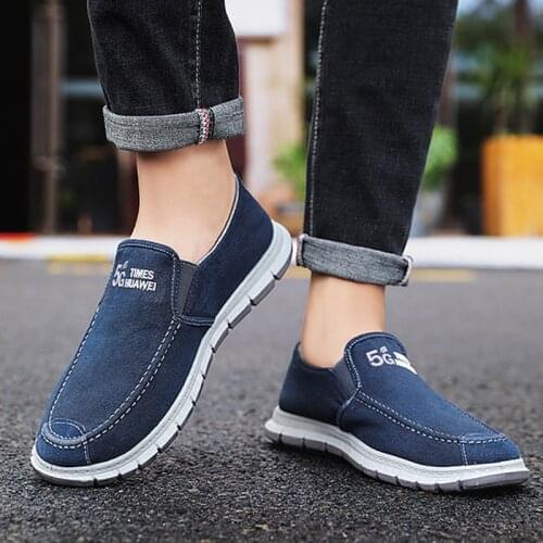 Summer Shoes Men Casual Shoes Fashion Lightweight Breathable Walking Sneakers Slip-on Mens Canvas Shoes Flats Shoes