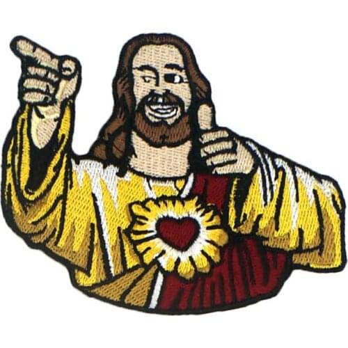 Cute jesus Embroidered punk biker Patches Clothes Stickers Apparel Accessories Badge