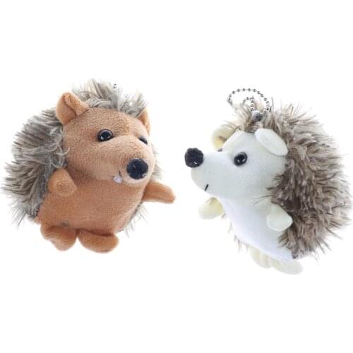 Cute 10CM Plush Hedgehog Toys Key Chain Ring Pendant Plush TOY Animal Plush Stuffed Toys Doll