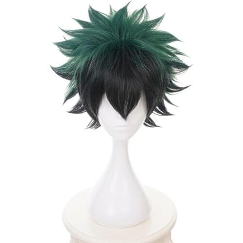My Hero Academia Midoriya Izuku Wig Cosplay Costume Boku no Hero Academia Green Black Short Heat Resistant Hair Wigs + Wig Cap
