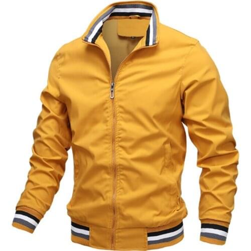 Men Thin Sports Clothing Zipper Trip Jacket Male Bomber Outwear New Men Jackets and Coats Stand Collar Slim Fit Pilot Jacket