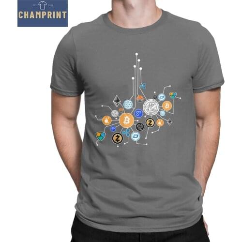 Men Cryptocurrency Network Bitcoin T Shirts BTC Crypto Currency 100% Cotton Clothing Round Collar Tees Printed T-Shirt