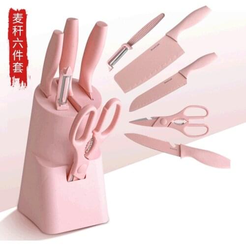 Ceramic knife set Stainless steel childrens complementary food knife set Fruit knife Scissors, knife holder combination