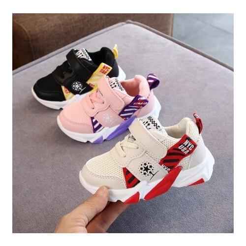 New 2020 Boy Shoes Toddler Girl Sneakers Fashion Casual Sports Shoes Mesh Breathable Children Flats Baby