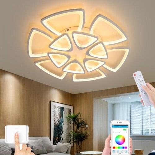 New smart remote control LED ceiling lamp bedroom chandelier modern dimming living room hall study room lighting