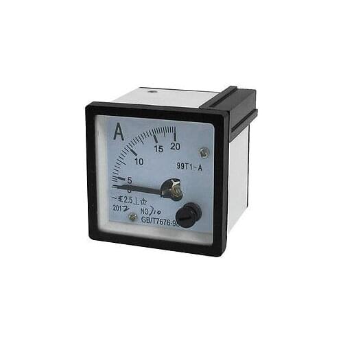 AC 0-20A Current Teste Analog Panel Meter Amperemeter White Black