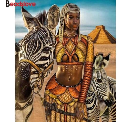 Full Drills Diamond Mosaic, Diamond Embroidery,Egyptian beauty Pyramids 5D DIY Diamond Painting, Cross Stitch, Diamond Pattern