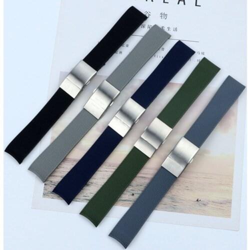 21mm Rubber Silicone Watch Strap Waterproof Watchband for Longines master Conquest HydroConquest L3 Black Accessories