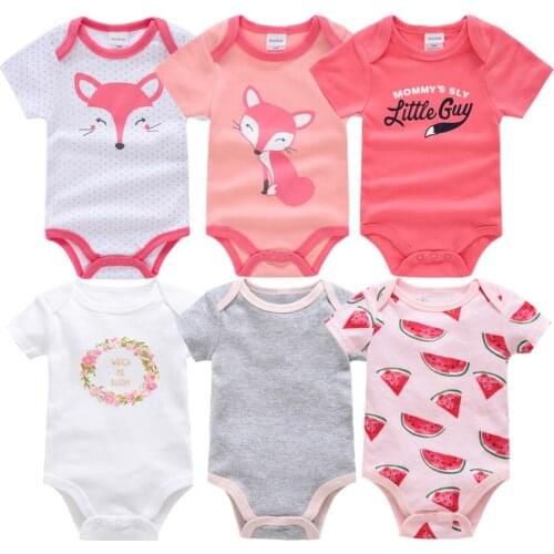 Roupa Bebe De 6pcs Newborn Baby Boys Clothes Striped Cotton Baby Girl Clothes Cartoon Unicorn Baby Clothing Jumpsuits Bodysuits
