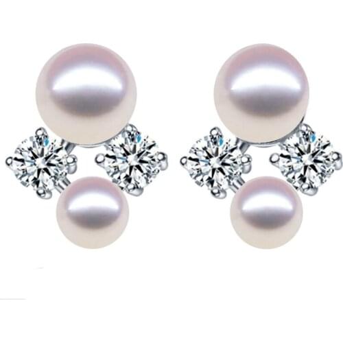 Fashion celebrities Pearl Earrings For Women Natural Freshwater Pearl Yuanyuan Gao 925 Silver Earrings Wedding Jewelry