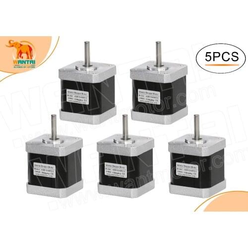 5PCS Nema 17 Stepper Motor 4200g.cm,2.4A,0.9degree,5mm shaft , 2phases CNC of wantai 3D Reprap Printer Makerbot 42BYGHM810