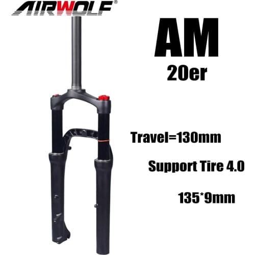 20 Inch Fork Suspension Bike Fork Air And Oil Mtb Fork Quick Release 135*9mm Aluminum Alloy Blade Length 475mm Fat Bicycle Fork