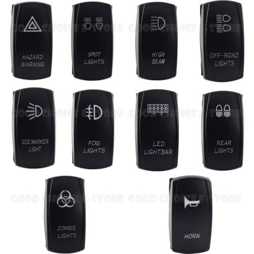 DC 12V/ 24V SPST Rocker Switch Waterproof Switch with LED Indicator 5 Pins for LED Light Bar Horn Fog Light