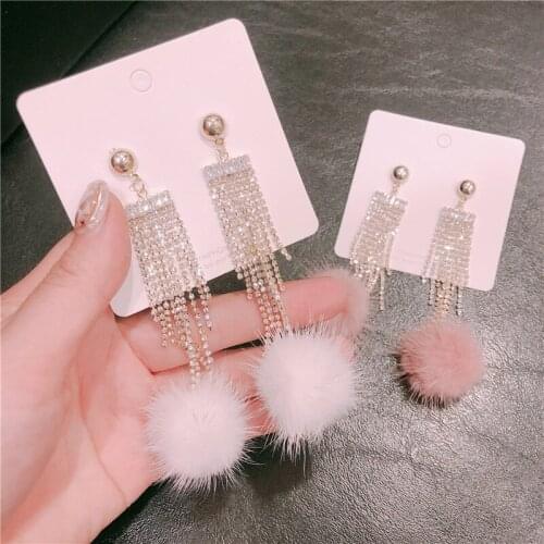 High quality women crystal flower pearl tassel trend earrings sparkles, long tassels, dangling earrings, bars, party jewelry
