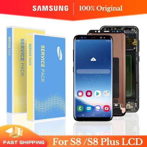 Original For Samsung Galaxy S8 G950F LCD Display With Frame Touch Screen Digitizer For Samsung S8 Plus G955F Display Assembly