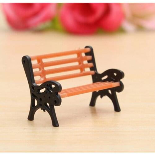 1 pc Mini Garden Ornament Miniature Park Seat Bench Craft Fairy Dollhouse Decor Micro Home Landscape Ecology Accessories