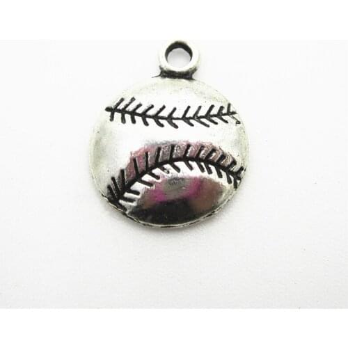 Hot Selling 10pcs USA Sports Baseball Hanging Charms Lobster Clasp Charms Diy Jewelry Accessory Bracelet Floating Dangle Charms