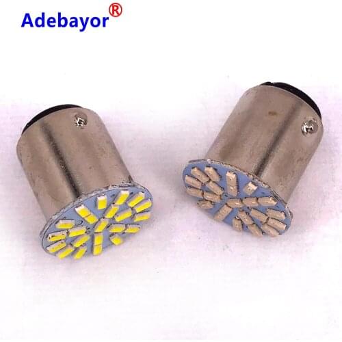 100pcs 1157 BAY15D P21W 3014 22 SMD Car Led Turn Parking Signal Lights Brake Tail Lamps Auto Rear Reverse Bulbs DC 24V