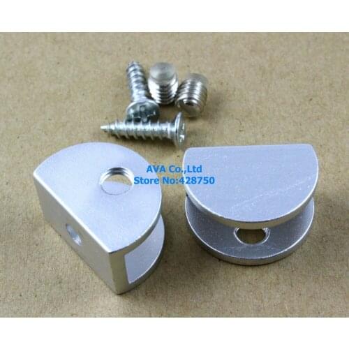 12 Pieces Glass Shelf Clamp Clip Bracket Shelf Support For 5-8mm Glass / Semicircle / Aluminum
