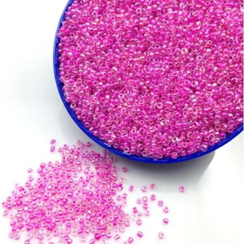 16g 1000X 2mm 12/0 AB Pink Colored Round Transparent Loose Spacer Beads Cezch Glass Seed Beads Handmade Jewelry DIY Garment Bead