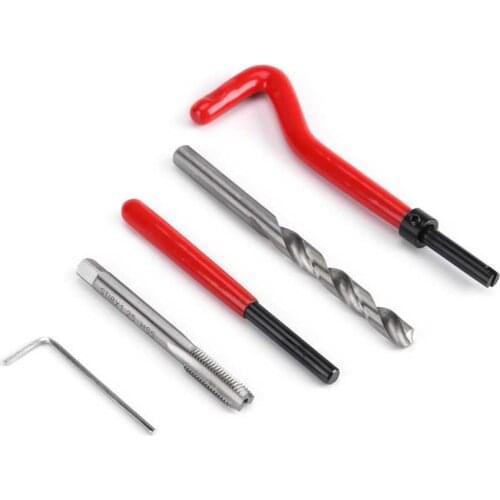WALFRONT 25pcs M5/M6/M8 Thread Repair Inserts Kit HSS Installation Compatible Hand Tools Set with Twist Drill Bits Hex Wrench