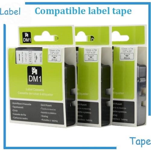 3PK 45013 Compatible Dymo D1 Label manager 12mm Black on White for Dymo Label Printer