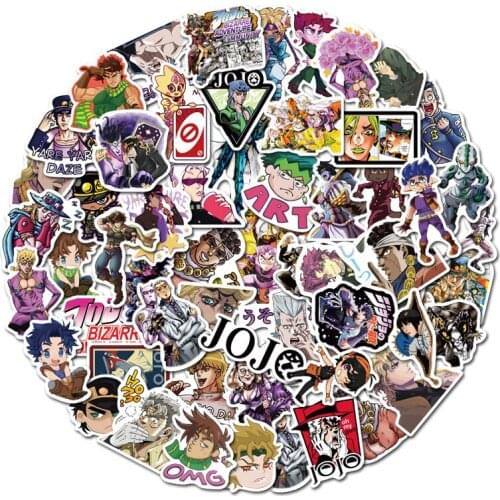 50pcs Anime Jojos Bizzare Adventure Stickers Guitar Luggage Laptop Bicycle Fridge Skateboard Graffiti Sticker Toys