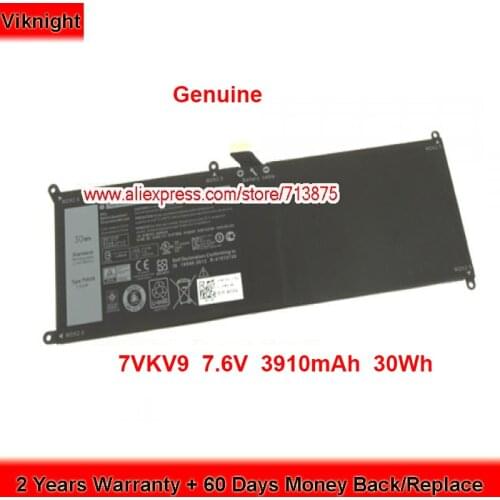 Genuine 7VKV9 Battery 9TV5X for Dell XPS 12 2in1 9250 12-9250-D4508T Laptop 7.6V 3910mAh 30Wh