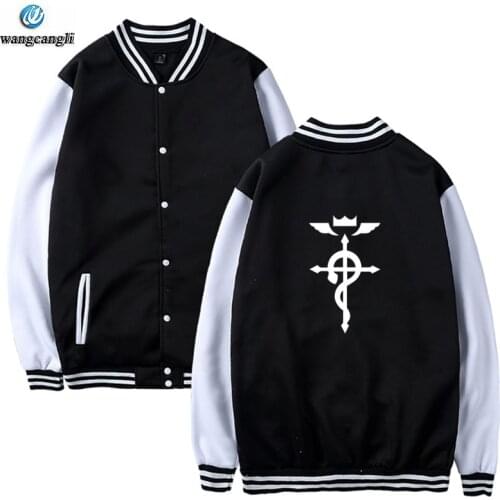 Fullmetal Alchemist winter sweatshirt baseball Jacket women/men anime uniform coat harajuku casual oversize Jackets hoodies