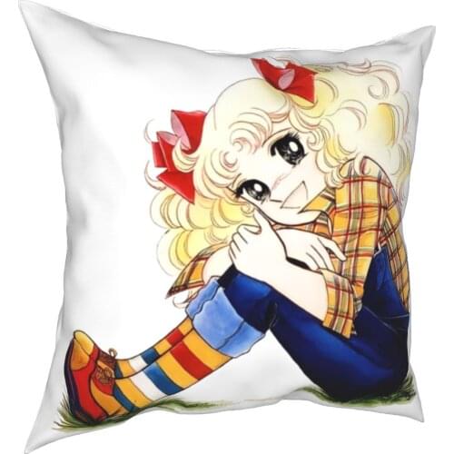 Candy Candy Pillowcase Polyester Cushion Cover Decorations Anime 80s Kawaii Manga Throw Pillow Case Cover Home Zippered 40*40cm