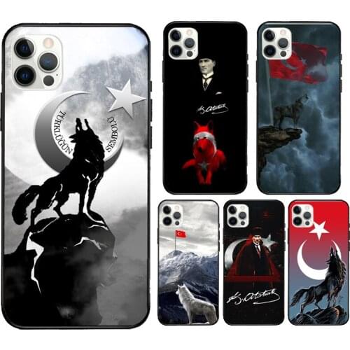 Turkey Wolf Mustafa Kemal Atatürk Cover Case For iPhone XR X XS MAX 12 Mini 11 Pro Max 5S 6S 7 8 Plus SE 2020 Coque