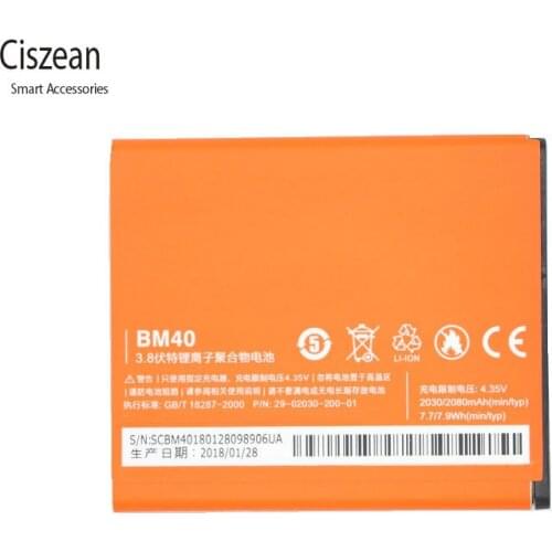 Ciszean 1x New 3.8V 2030/2080mAh BM40 BM 40 Phone Replacement Li-Polymer Battery for Xiaomi 2A M2A Mi2A Batteries