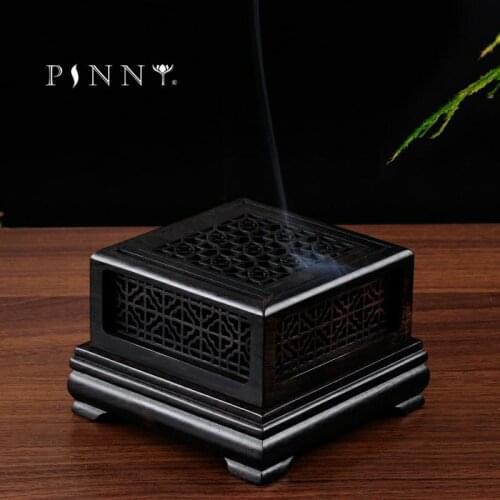 PINNY High Quality Wooden Incense Burner Wood Censer Sandalwood Wood Burner Furnace Living Room Incense Holder Buddhist