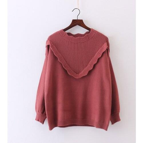 2018 Cotton Promotion New Jumper Poncho Korean Autumn And Winter Lotus Woman Wave Sweater Neck Pullover Rendering Unlined Upper