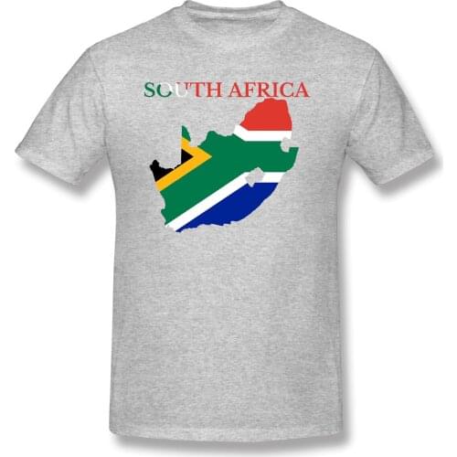 South Africa Flag Map Humor Graphic Mens Basic Short Sleeve T-Shirt R282 Tops Tees European Size
