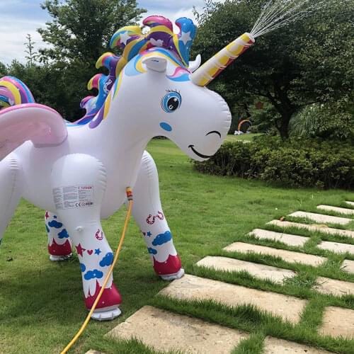 Giant Inflatable Unicorn Water Spray Pool Toys Swimming Float Outdoor Fountain Beach Party Kids Summer Toys Unicorn Party Decor