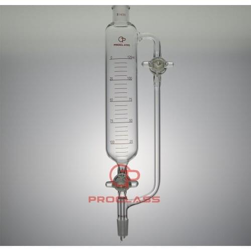Graduated Pressure Equalizing Funnel Double Glass Stopcock,14/20 Joints