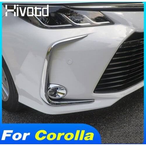 Hivotd Front Fog Light Cover Lamp Ring Exterior Decoration Accessories Car Styling Trim Parts For Toyota Corolla Sedan 2019-2021