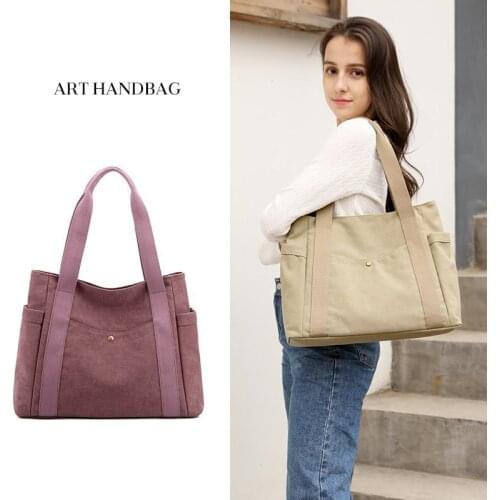 Canvas Bag 2021 New Womens Shoulder Bag Large Capacity Waterproof Handbags