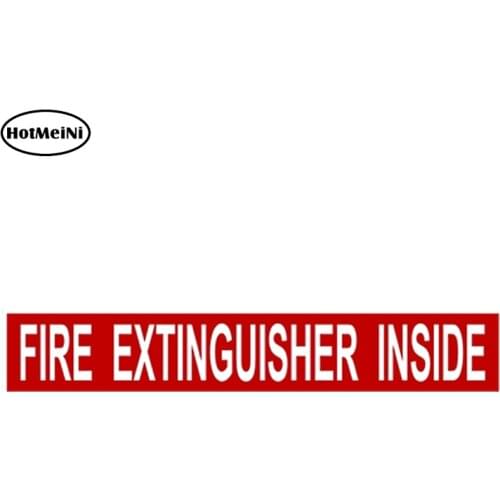 HotMeiNi Car Styling Fire Extinguisher Inside Decal Car Sticker Semi Truck Red White Waterproof Bumper Accessories 15cm x 2.5cm