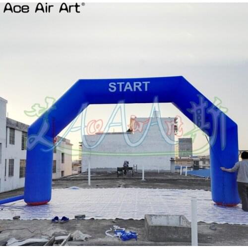 Classical 6 m W square shape blue inflatable start line archway,sport finish line arch with logo for game event by Ace Air Art