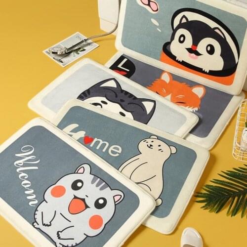 Bath Mat Bathroom Carpet Water Absorption Rug Memory Foam Cartoon Animals Kitchen Tiled Floor Non-Slip Mat Living Room Decor