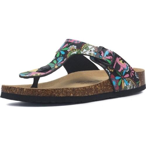 Summer Women Cork Slippers PU Leather Woman Sandals Fashion Flip Flops For Women Mule Clogs Slippers Female Footwear