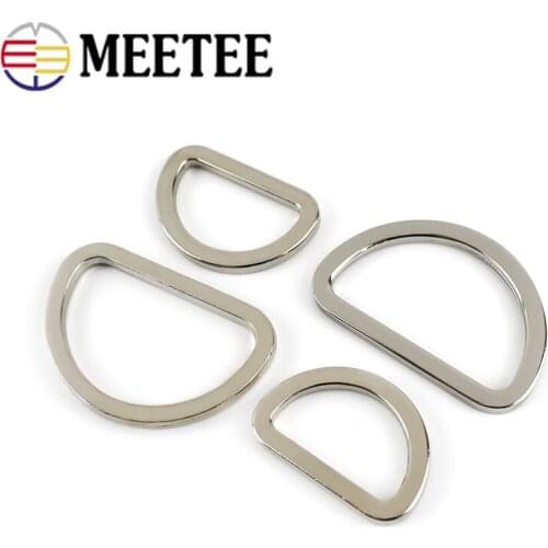 Meetee 10/30pcs 25/38mm Metal D Ring for Webbing Strapping Bags Handbag Dog Collar DIY Hardware Leather Craft Accessories G7-3