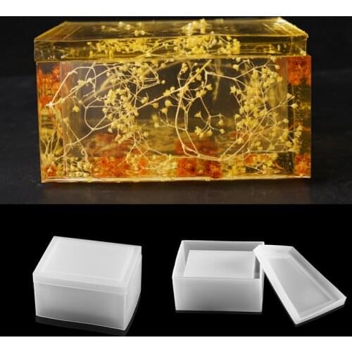 1 Set DIY Creative Tissue Storage Case Epoxy Resin Mold Decorative Home Handmade Silicone Molds For Jewelry Making Box Supplies