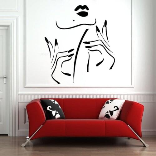 Nail Salon Wall Decal Vinyl Wall Sticker Art Beauty Salon Mural Nail Stylist Nail Art Polish Wallpaper Manicure Woman Gift LL848