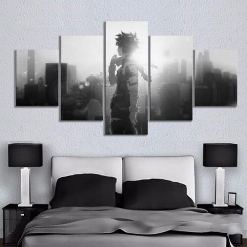 Wall Art Painting Canvas Prints Poster 5 Pcs My Hero Academia Bakugo Katsuki Anime Modular Pictures Home Decor Frame For Bedroom