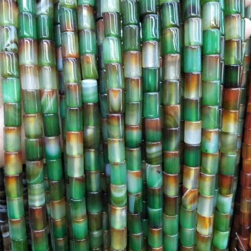 Natural Peacock Agates Stone Beads 8x12mm Loose Barrel Bead For Fashion Jewelry Necklace Bracelets Making Green Red Stone Beads
