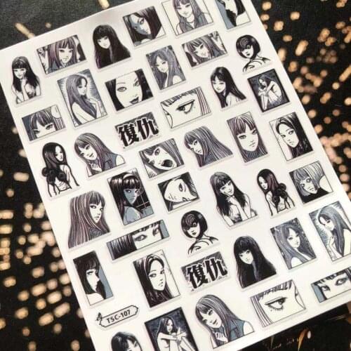 Newest TSC-107 series anime boy designs 3d nail art sticker nail decal accessories